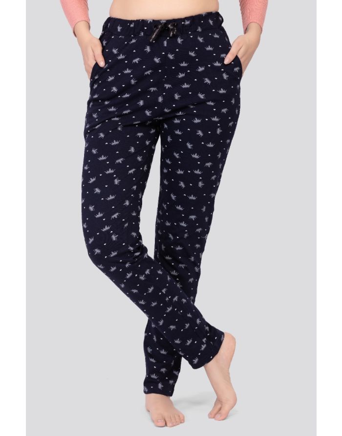Buy XOYA Womens Cotton Solid Night Pants for WomenLower Pack of 2 Black  Dark Grey Size M at Amazonin